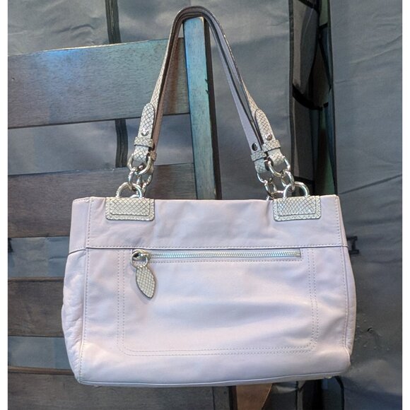 Coach Penelope Satchel Shoulder Bag – Lilac Leather w/ Exotic Trim - Picture 3 of 13